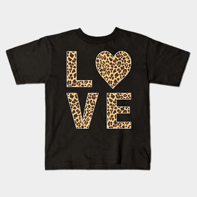 Leopard Skin Love, Vintage Tee Shirt For Women Men Kids T-Shirt by LaurieAndrew